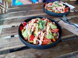 Loaded sweet potato Fries, delicious at Breakaway in Sint Geertruid