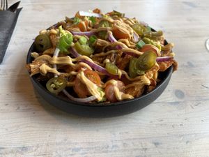 Loaded zoete aardappelfriet  at Breakaway in Sint Geertruid