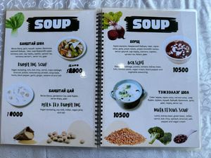Soup menu  at Loving Hut - 10 khoroolol/10-р хороолол in Ulaanbaatar