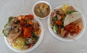 Food from "Vegan buffet" day at Loving Hut - 10 khoroolol/10-р хороолол in Ulaanbaatar