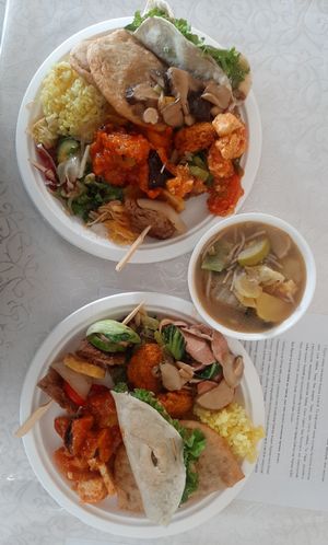 Food from "Vegan buffet" day at Loving Hut - 10 khoroolol/10-р хороолол in Ulaanbaatar