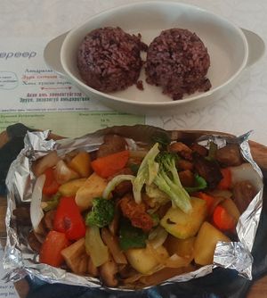 Vegan steak at Loving Hut - 10 khoroolol/10-р хороолол in Ulaanbaatar