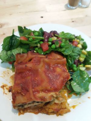 Veggie lasagne at Hari's Vegetarian in Haymarket