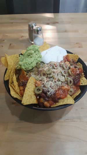 vegan nachos   at Hari's Vegetarian in Haymarket