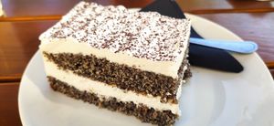 Mohn lemon cake, pretty good, not so sweet as the frosting one. at Cafe Erde in Graz