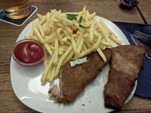 Schnitzel at Cafe Erde in Graz