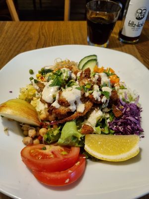 Nugget salad at Cafe Erde in Graz