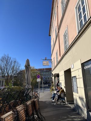 Outside of restaurant   at Cafe Erde in Graz