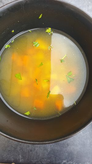 Gemüsesuppe at Cafe Erde in Graz