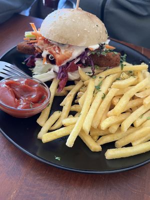 tofu burger  at Cafe Erde in Graz