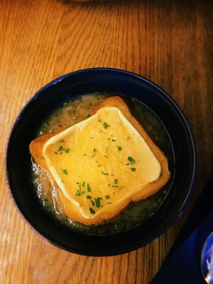 Onion Soup (daily menu) at Cafe Erde in Graz
