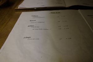 Menu at Cafe Erde in Graz