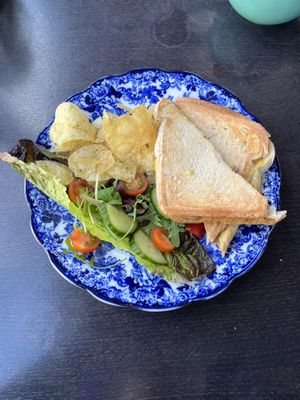 Vegan Philly cheese steak toastie  at Postcards Cafe in Exmouth