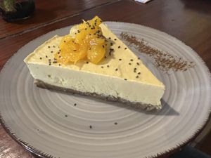 Frozen Mango Cheesecake  at Terrestre Cocina Compasión in San Juan