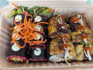 Groovy Roll and Maduroll at Terrestre Cocina Compasión in San Juan