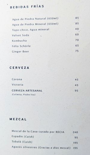 Drinks menu 2 of 3, May 2023 at Muss Café in Oaxaca