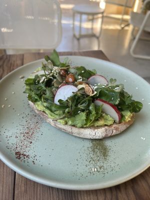 Make sure to ask for no cheese on the avo toast   at Muss Café in Oaxaca