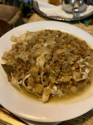 Vegan rafissa (lentil based Moroccan dish- veganised)   at TONIRT in Tamraght