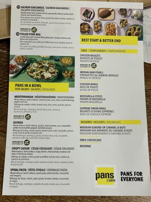 Menu page 2 of 2  at Pans & Company - Calle de Alfonso in Zaragoza