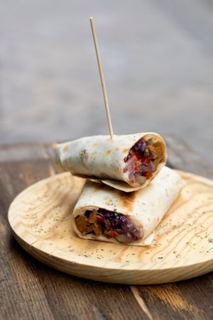 rollo de seitán con verduras at La Oveja Negra in Madrid