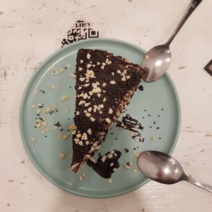 Chocolate cake at La Oveja Negra in Madrid