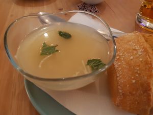 Menu of the day / Fridays / First / Sopa de cocido  at La Oveja Negra in Madrid