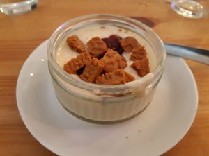 Menu of the day / Dessert / Soy yoghurt at La Oveja Negra in Madrid