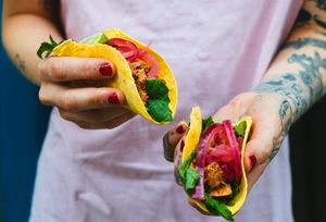 tacos de jackfruit at La Oveja Negra in Madrid