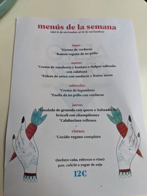 Menu del dia at La Oveja Negra in Madrid