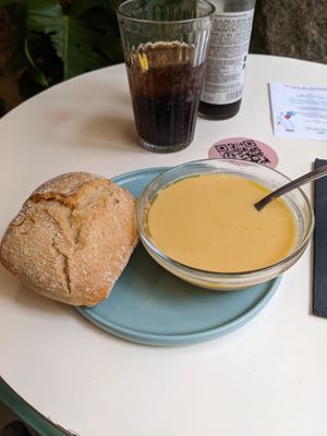 Soup + bread at La Oveja Negra in Madrid