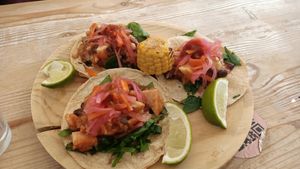 Tacos de jackfruit at La Oveja Negra in Madrid