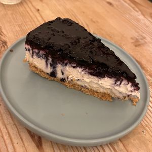 blueberry cheesecake (so good)  at La Oveja Negra in Madrid