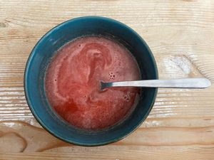 Gazpacho de sandía at La Oveja Negra in Madrid