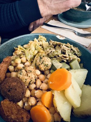 Madrid stew (cocido madrileño )  at La Oveja Negra in Madrid