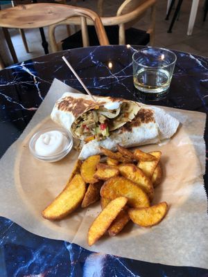 Seitan wrap  at La Oveja Negra in Madrid