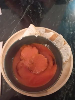 Vegan chorizo with sausage at La Oveja Negra in Madrid