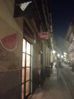 Entrance (apologies for my shitty phone) at La Oveja Negra in Madrid