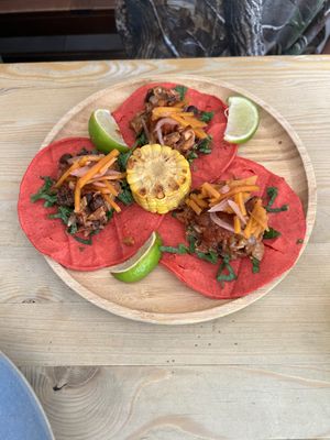 Jackfruit tacos   at La Oveja Negra in Madrid