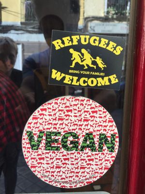 Window at La Oveja Negra in Madrid