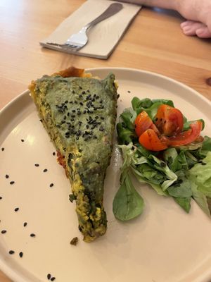 Mushroom and leek quichee  at La Oveja Negra in Madrid