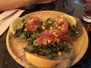 Jackfruit tacos at La Oveja Negra in Madrid