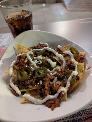 Nachos at La Oveja Negra in Madrid