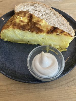 Spanish omelet skewer  at La Oveja Negra in Madrid