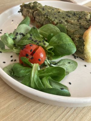 Mushroom and leek quiche  at La Oveja Negra in Madrid