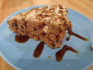 carrot cake at La Oveja Negra in Madrid