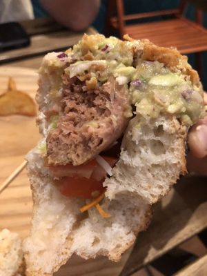 Hotdog vegano  at La Oveja Negra in Madrid