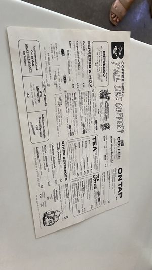 Menu  at Bandit Coffee Co in St Petersburg