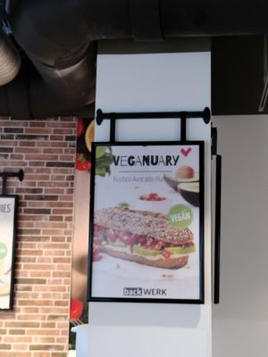 Veganuary poster #Veganuary at backWERK - Paris-Lodron-Straße in Salzburg