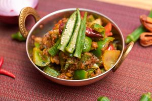 Bhindi Anardana at Basil Indian & Thai Grill in Montclair