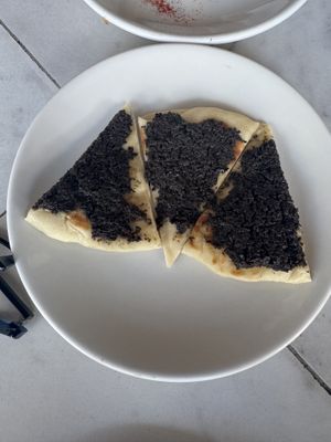 Pita topped with Olive Tapenade - Vegan  at OPA Greek Bistro in Puerto Vallarta